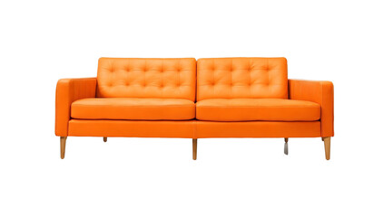 orange sofa isolated on white