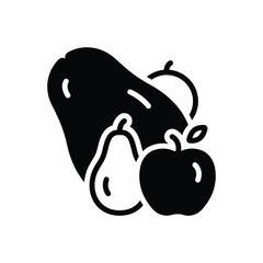 Black solid icon for fruit