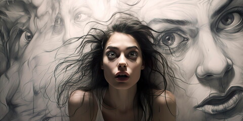 expressive drawing that expresses a person's inner emotions and experiences. Generative AI