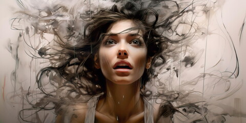 expressive drawing that expresses a person's inner emotions and experiences. Generative AI