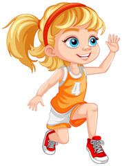 Girl Wearing Basketball Outfit