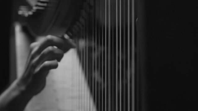 Woman Playing Harp