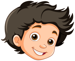 A Boy with Black Hair and Brown Eyes Vector