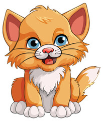 Cute Kitten Cartoon Character