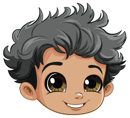 Cute Boy with Black Hair and Brown Eyes