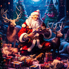 christmas happy new year with santa claus
