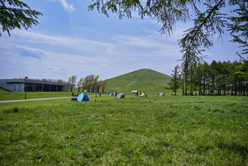 A view of Moerenuma Park in Sapporo, Hokkaido, Japan.