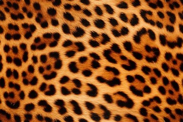 Beautiful seamless pattern with leopard or jaguar fur skin, wild nature endless texture rapport template. - obrazy, fototapety, plakaty