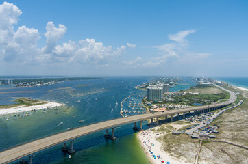 Obraz premium Aerial view of Perdido Pass in Orange Beach, AL