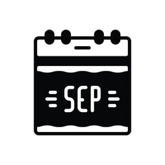 Black solid icon for sep calendar