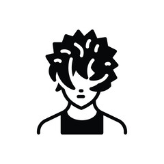 Black solid icon for anime