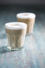 Two Glasses of Latte Coffee