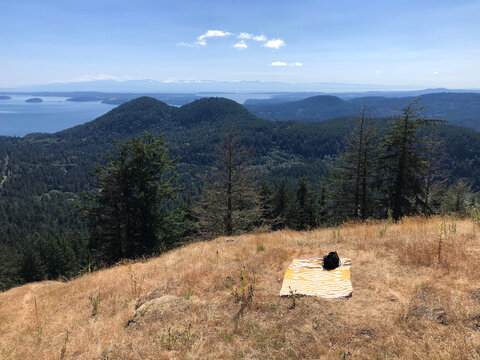 Sunny picnic overlooking San Juan Islands