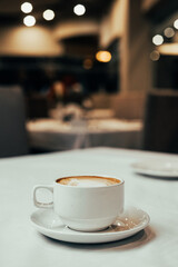 cup of coffee on table