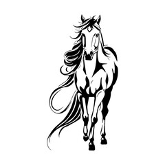 Beautiful horse icon, vector, silhouette