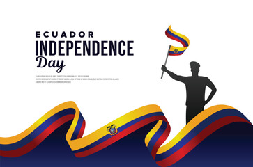ecuador independence day celebrate banner - obrazy, fototapety, plakaty
