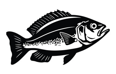 River snapper fish silhouette, river snapper fish vector logo, river snapper fish illustration
