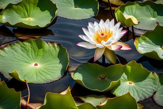 water lily in a pond