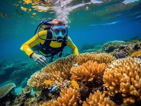 Diving in the Great Barrier Reef. Generative AI
