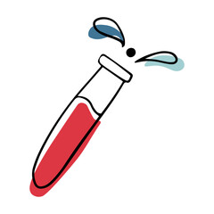 .Doodle test tube. HIV analysis. AIDS Day. Blood for analysis