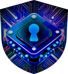 Padlock digital cyber security technology