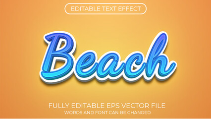 Beach editable text effect. Editable text style effect