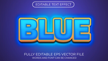 Blue editable text effect. Editable text style effect