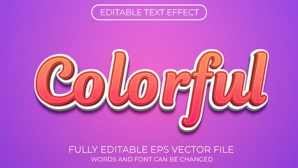 Fototapeta na wymiar Colorful editable text effect. Editable text style effect
