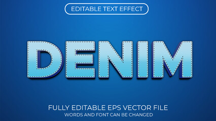 Denim editable text effect. Editable text style effect