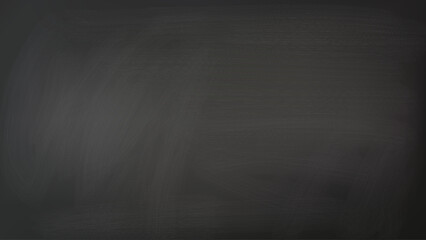 Obraz premium Graphite background or school blackboard with realistic chalk stains or scuffs. Blank black board, monochromatic banner mockup. Vector template for education concept, chalk menu text and illustration