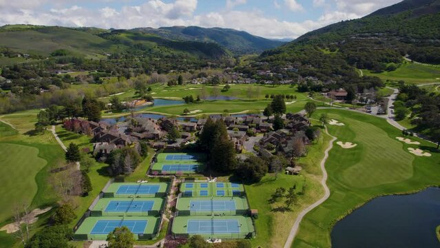 Aerial view of Carmel Valley Ranch golf course - California
