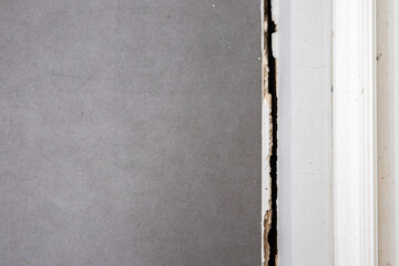 cracked concrete floor of the house