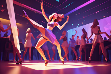 a pretty girl dancing in the club, Generate AI
