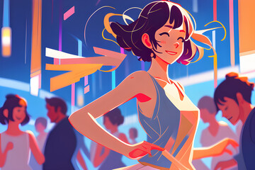 a pretty girl dancing in the club, Generate AI