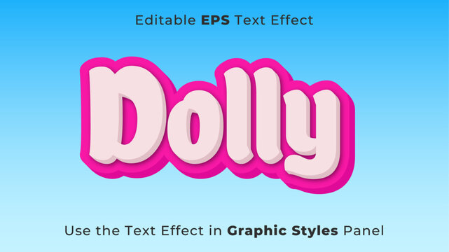 Editable EPS Text Effect of Dolly for Title and Poster
