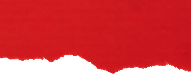 Red ripped paper torn edges strips isolated on white background