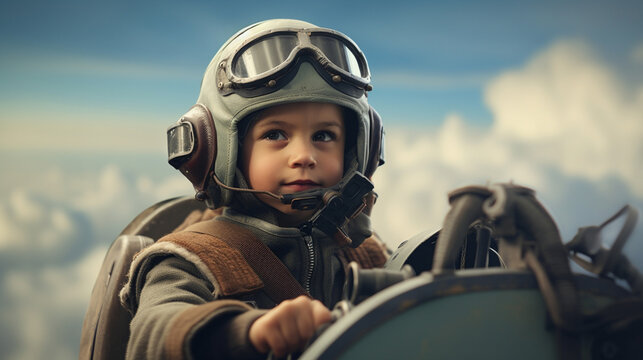 Winged Wonders: Children Emulate WWII Aviators, Generative AI