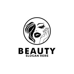 Beauty logo salon and hair treatment logo design, Beauty woman fashion logo template