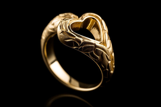 Eleganter Goldring mit Herz-Motiv: Ein funkelnder Liebesbeweis für den Finger