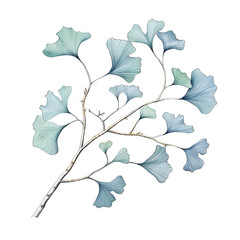 Ginkgo Leaf,watercolor style,invitation card element.Created with Generative AI technology