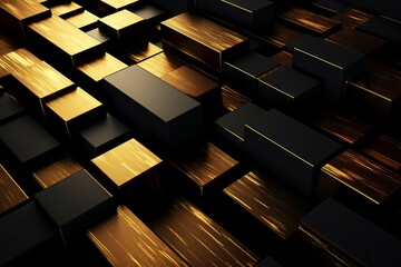 Gold bars texture shiny wallpaper background. Generative AI