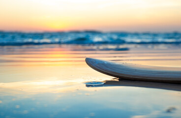 Fototapeta na wymiar Surfboard on the beach