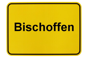 Illustration eines Ortsschildes der Gemeinde Bischoffen in Hessen