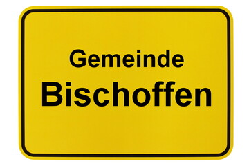 Illustration eines Ortsschildes der Gemeinde Bischoffen in Hessen