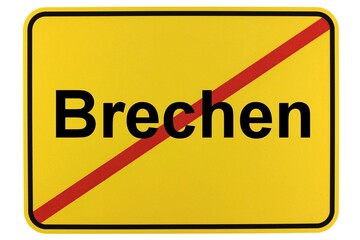 Illustration eines Ortsschildes der Gemeinde Brechen in Hessen
