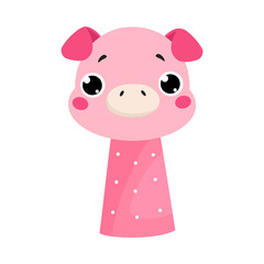 Pig Finger Toy and Puppet for Entertainment Play Vector Illustration