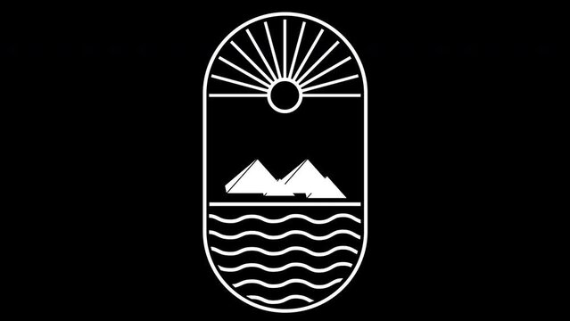 Aesthetic Pyramid Egipt white Animated Logo, with ALPHA Channel (Transparent Background) In 4K Resolution
