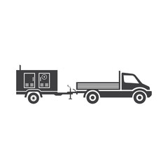 illustration of generator trailer, vector art.