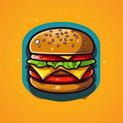 vector cheeseburger logo for fast food restaurant