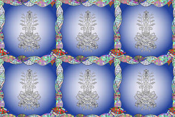 Seamless pattern on interesting elements on pleasant colors.